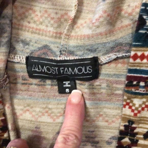 Almost Famous Tribal Aztec Western Duster Sweater szS - Picture 11 of 15
